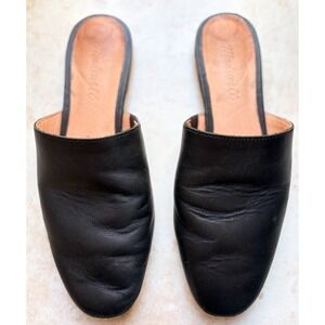 Madewell The Cory Mule in Leather Black Minimalist Slip On Size 8.5